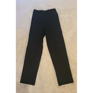 New Lands End Womens Mid Rise Straight Leg Navy Blue Pant 2 Elastic Waistband‎